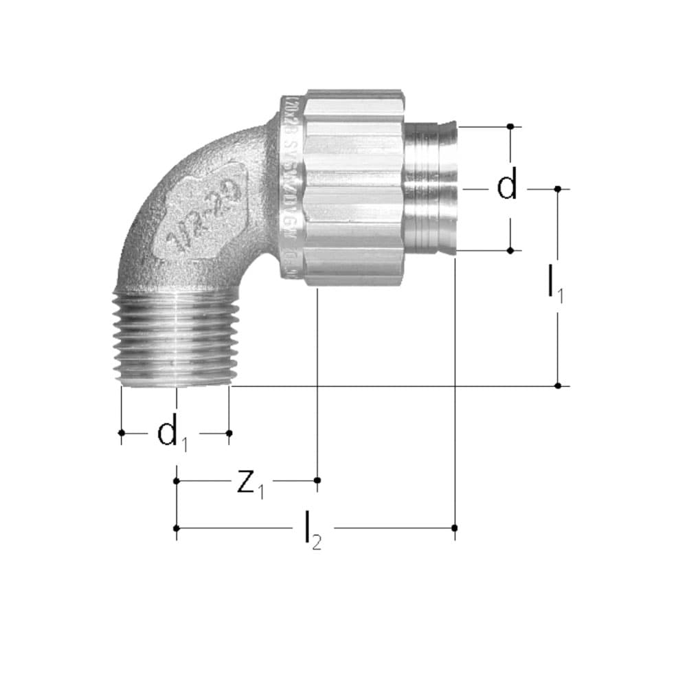 Bogen mit Aussengewinde