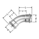 Optipress-Inox-Bogen 45°