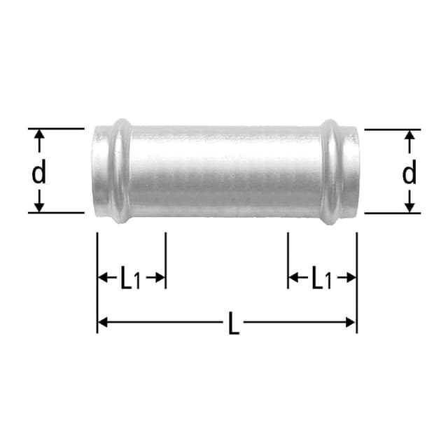 Optipress-Inox-Schiebemuffe