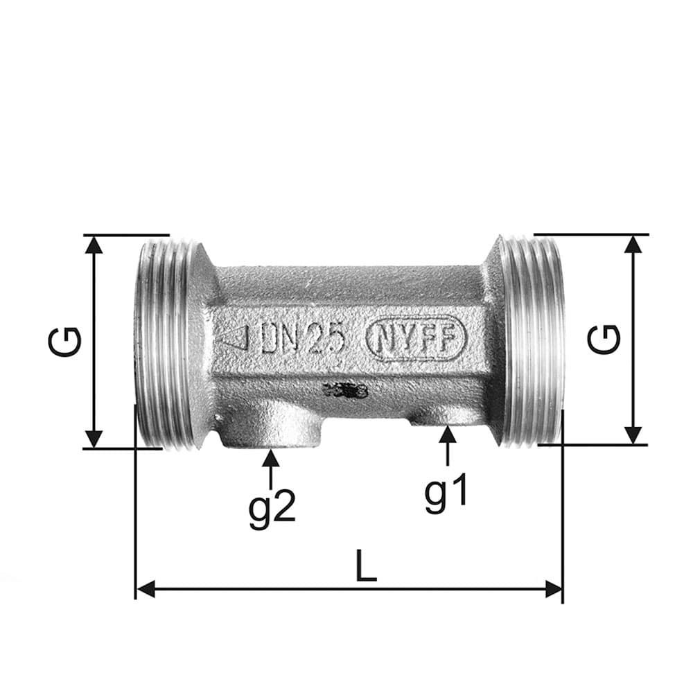 Rückhalteventil, mit Eisenrohrverschraubung
