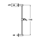 Duschengleitstange mit Rosette rund