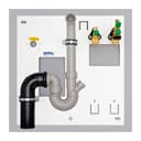 Küchen-Installationsplatte NYFFix komplett 1/2"- Innengewinde